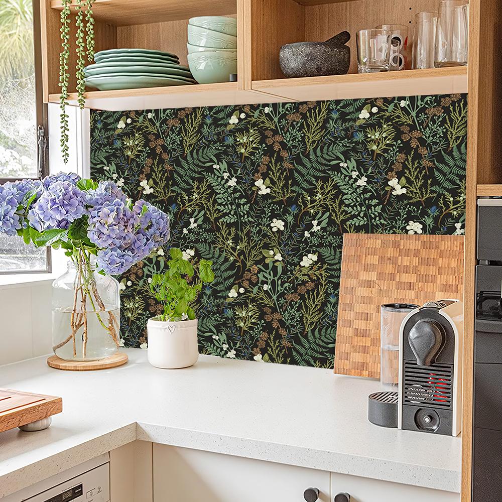

Tropical Moss Leaf Peel And Stick Wallpaper Floral Self Adhesive Removable Contact Paper for Bedroom Wall Cabinets Decor 3mx45cm(118x17.7in)