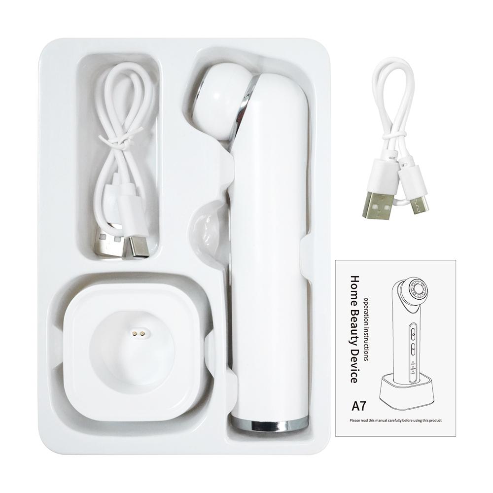 

6-в-1 Світлодіодний Масажер для очей зі Світловою Терапією 45°C Гарячий Компрес Вібрація Червоне Синє Фіолетове Світло Бездротовий Портативний Засіб для Антивікового Догляду за Шкірою білий