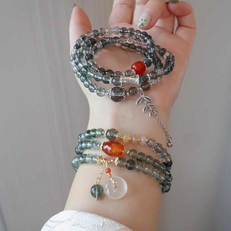 Three-Loop Crystal Bracelet New Chinese Style Agate