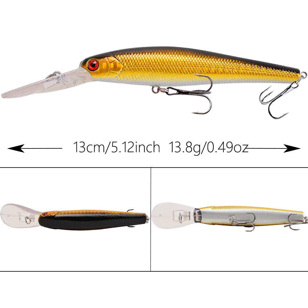 Deep Diving Bionic Minnow Lure - 13cm/13.8g Floating Fishing Lure