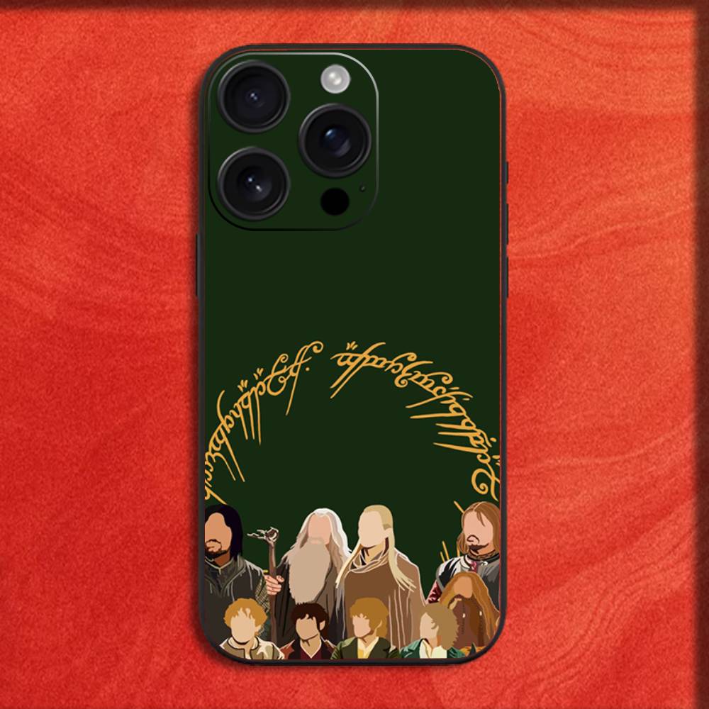 The Lord of the R-Rings Map Phone Case For iPhone 16,15,14,13,12,11,Pro,XS,Max,XR,Plus,E,Mini Black Shockproof Cover