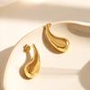 18K Gold-Plated Water Drop Smooth Earrings - High-End Stainless Steel Studs