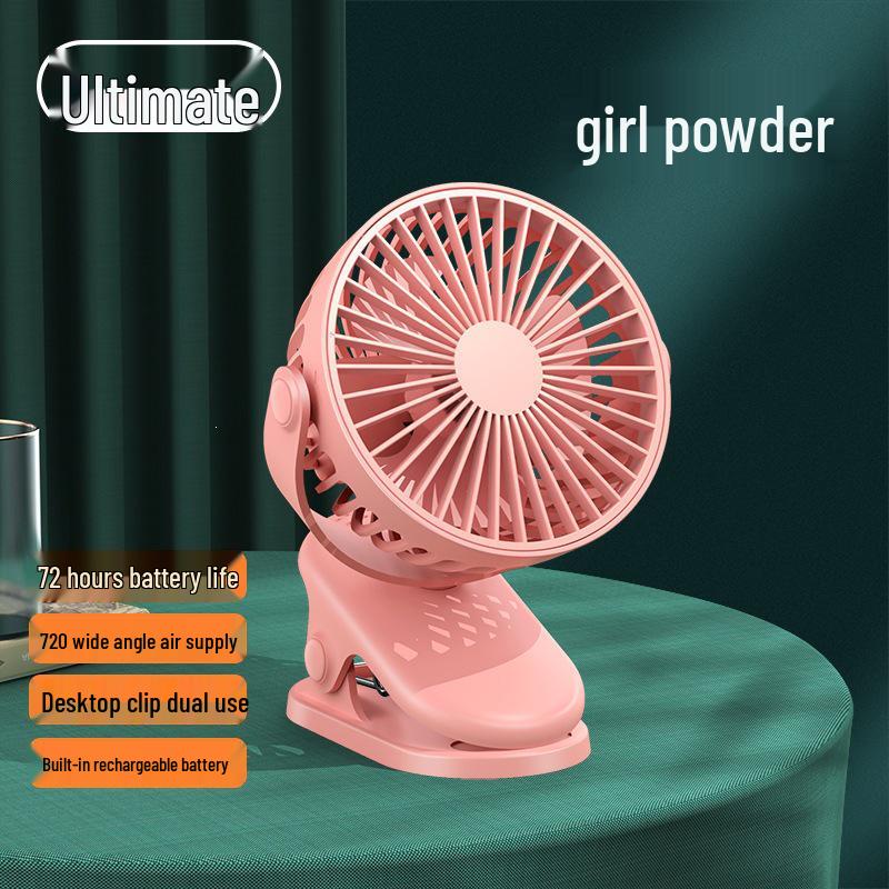 USB Rechargeable Silent Clip-On Fan: Portable Mini Desktop with Strong Airflow