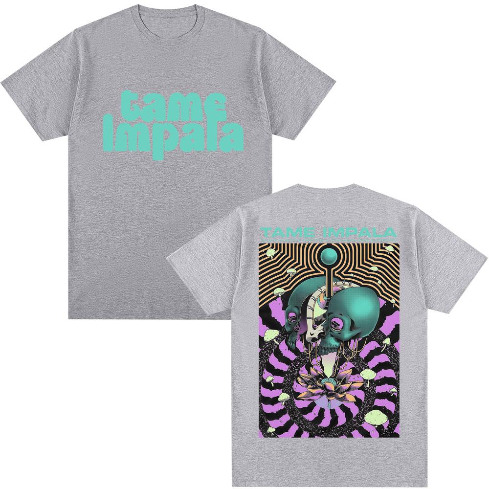 Vintage Rock Band Tame Impala T-shirt Men Women Harajuku Fashion Gothic T-shirts Oversized Casual Cotton T Shirt Male Streetwear