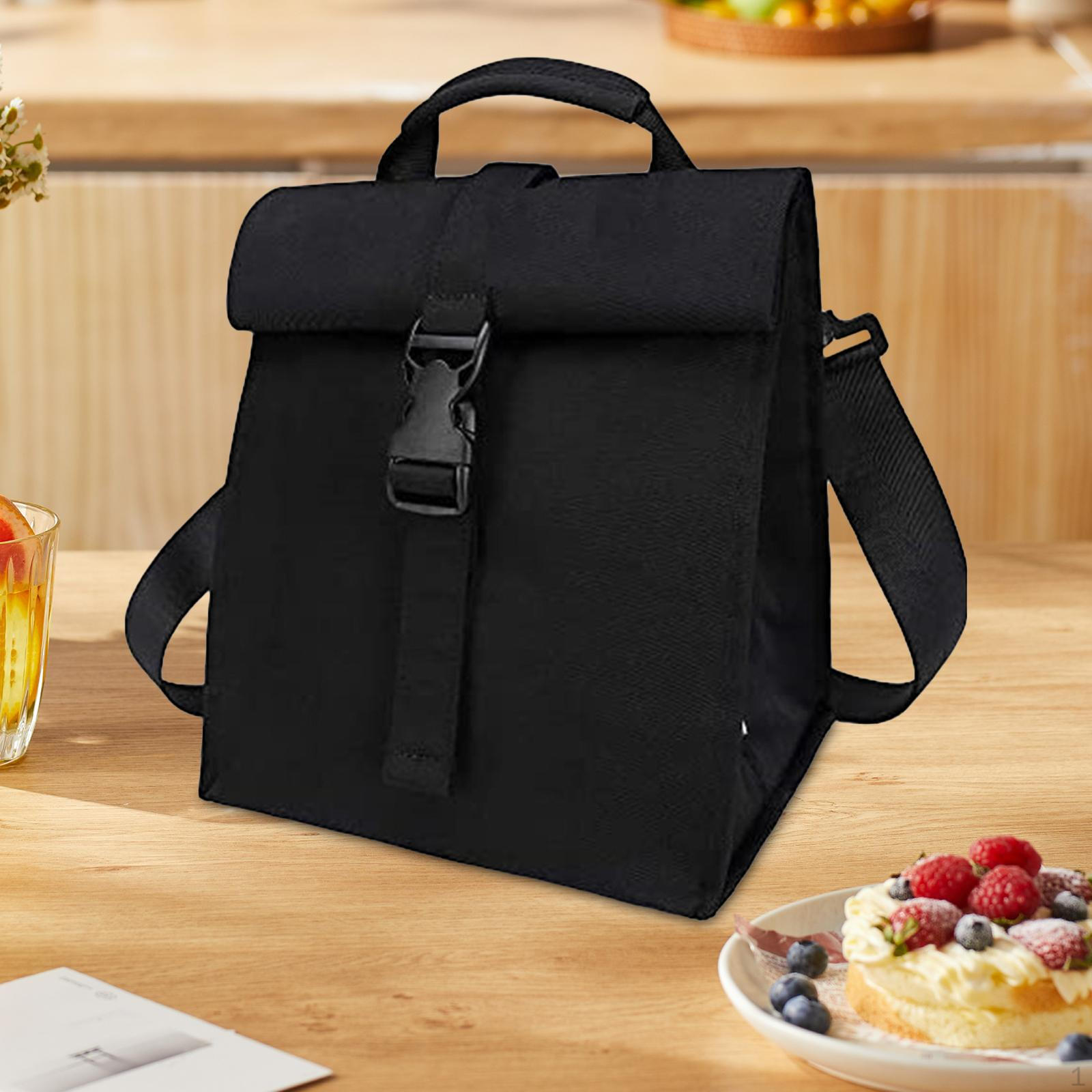 

Изолированная термосумка 600D Oxford Cloth Tote Handbag для пикника, пляжа, офиса чёрный