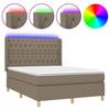 VidaXL Slat Bed Base with Mattress and LEDs, Upholstered Bed, Double Bed, Adult Bed for Interior Bedroom, 3139113