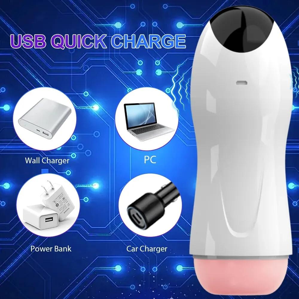 Automatico Masturbatore Maschile Tazza di Vibrazione Pompino Reale Della Vagina Figa Tascabile Pene Macchina Del Sesso Orale Giocattoli per Uomo Adulti 18+
