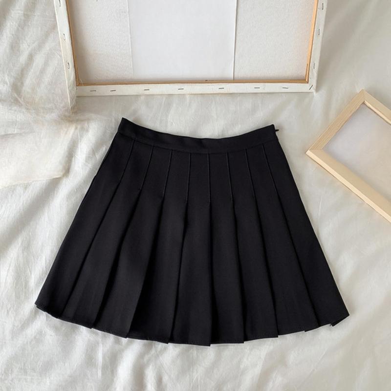 European and American summer high waisted A-line pleated short skirt for women