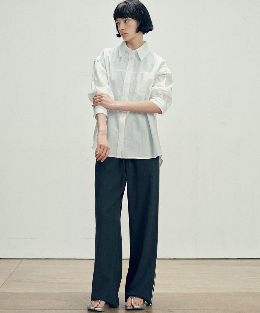 MALOUPE 4121 Summer Nylon Oversized Shirt (White)