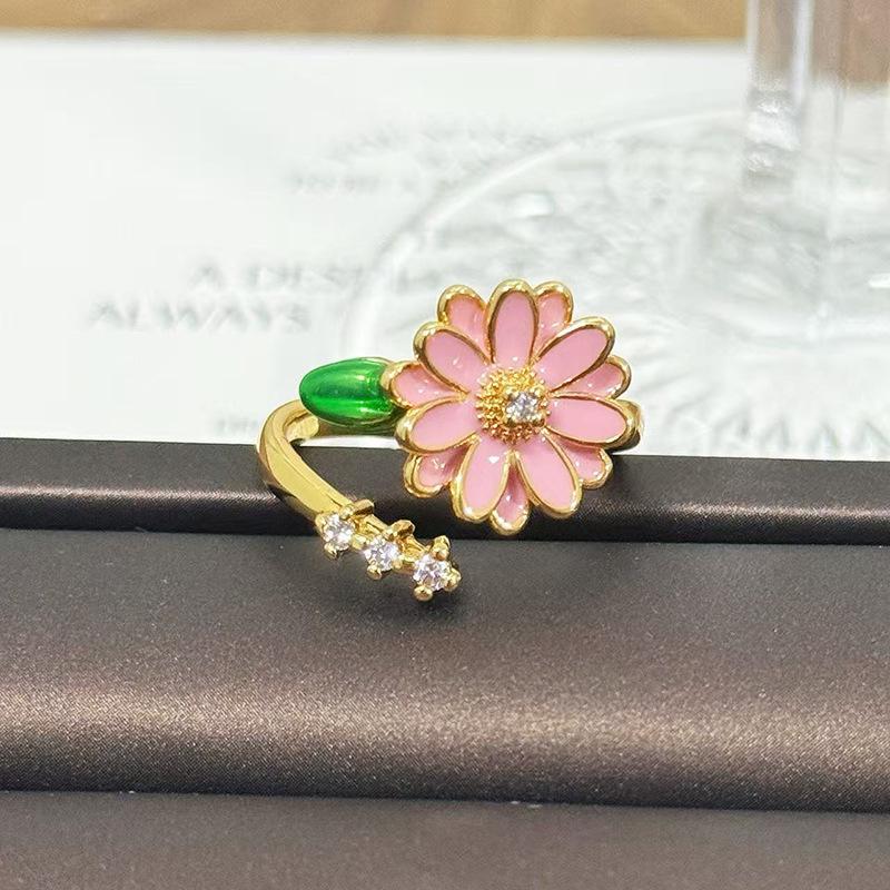 Medieval Vintage Retro Stacked Wearing Micro-Inlaid Zircon Temperament Ring Women'S Niche High-End Light Luxury Butterfly Ring