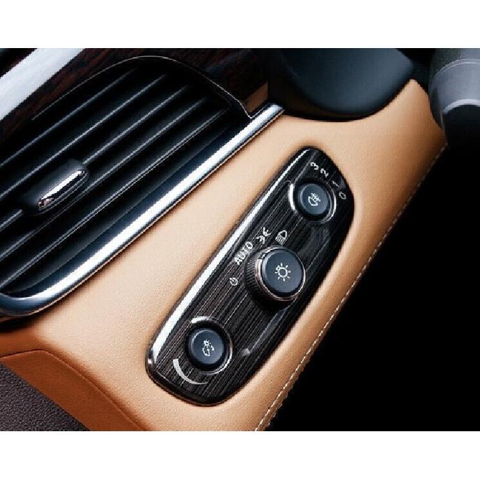 For Buick Lacrosse 2017-2019 Black Titanium Headlight Button Frame Cover Trim