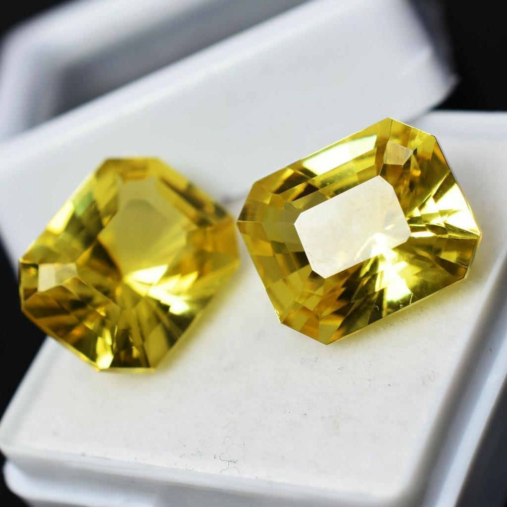 Natural Ceylon Top Quality Sapphire Yellow Emerald CERTIFIED 18.10 Ct Ring Size