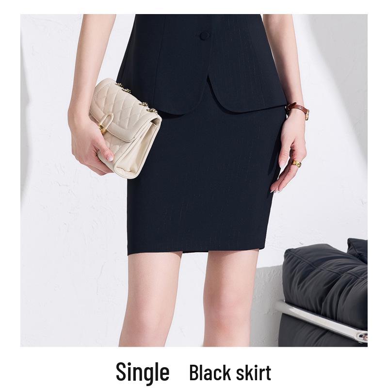 

Женский профессиональный костюм с коротким рукавом для лета - Элегантная униформа для персонала отеля, салона и ювелирного магазина XXL