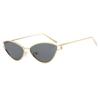 Vintage Cat Eye Sunglasses Women New Stylish Metal Rim Solid Color Casual Shades Trendy Retro Brand Design Sun Glasses