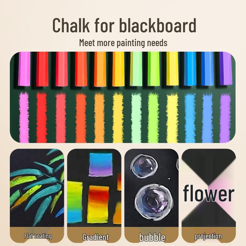 Enmi Dustless High-Color Safe Blackboard Chalk for Teachers and Students