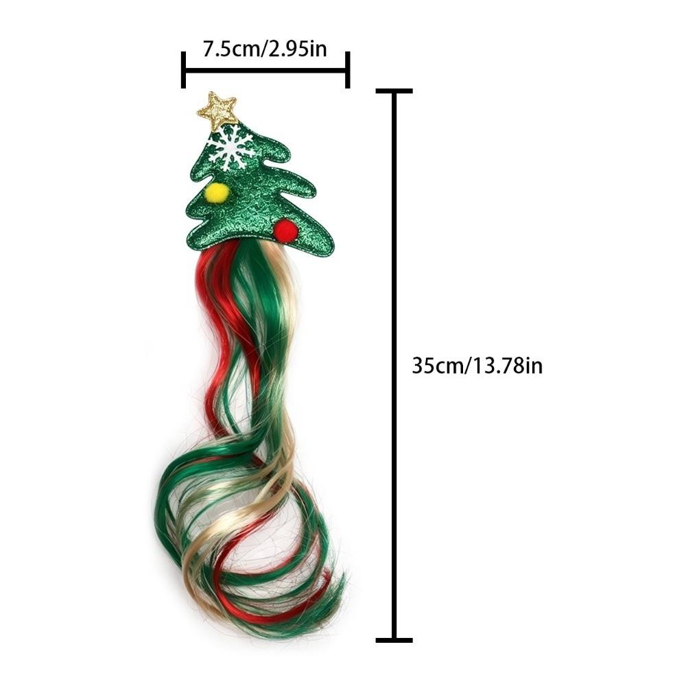 1/2Pcs Vibrant Festive Hairpin Ornament Santa Claus Wig Braid Hair Tie  Christmas Party