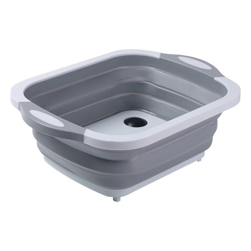 Multifunctional 3 In 1 Folding Cutting Board Drain Basket Collapsible Vegetable Basin Chopping Blocks Kitchen Organizer Supplies
