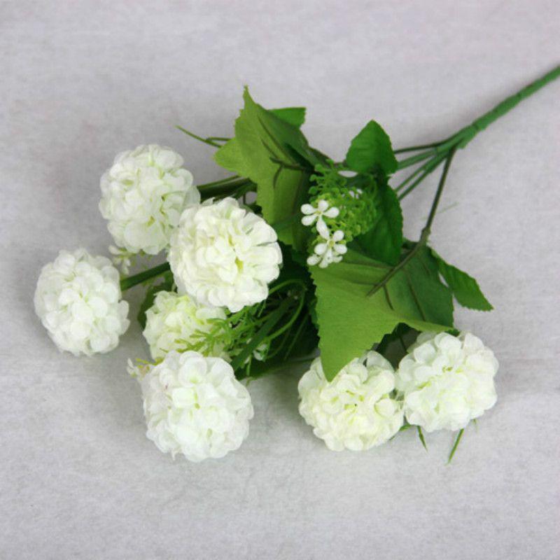 

Silk Flowers 8 Heads Artificial Hydrangea Bouquet For Bridal Arrangements** белый