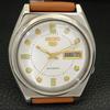 SEIKO 5 AUTOMATIC 7009A JAPAN MENS VINTAGE WHITE COLOR DIAL WATCH a702610-1 R209-a702610