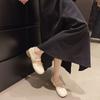 White French Small Fragrant Wind Light Mouth Thick Heel Single Shoes Women's 2025 New Spring Versatile Round Head Retro Mary Jane Shoes