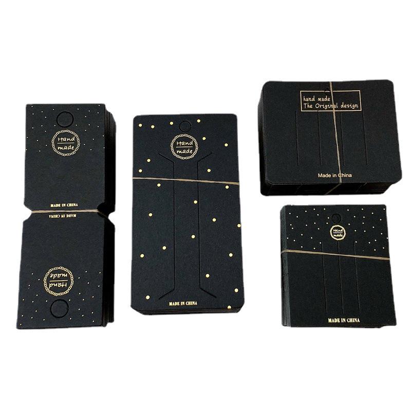 Elegant Black Hot Stamped English Hairpin Card - Boutique Jewelry Accessory