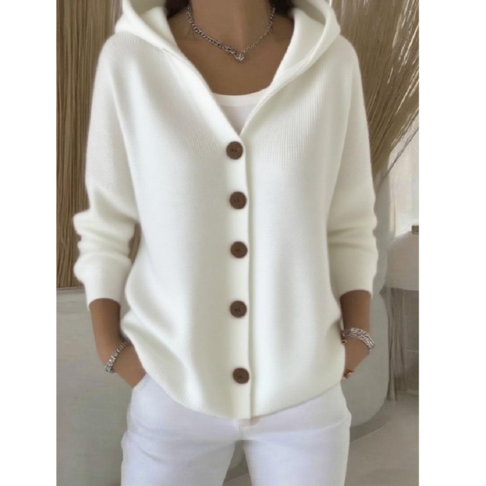 Women Autumn Winter Knitted Sweaters Cardigans Coats Long Sleeve Hooded Knitwear Outerwear Jackets