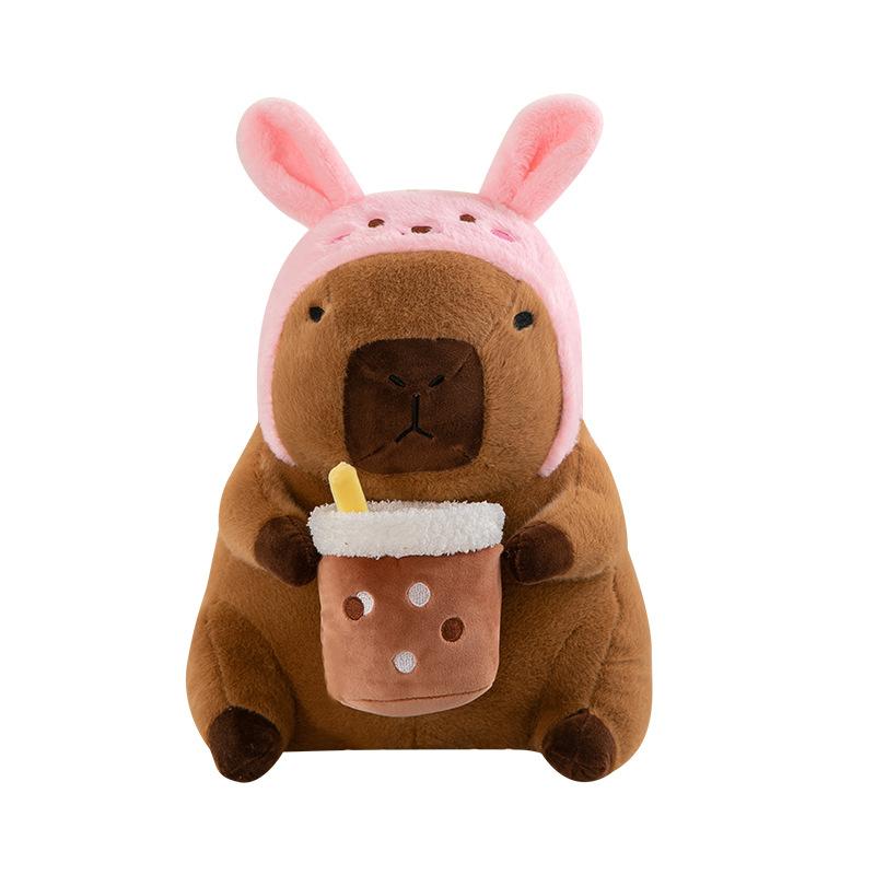 Cute Cute Pet Milk Tea Rabbit Capybara Plush Toy Confession Doll Hugs Flower Kapi Avocado Home Decoration