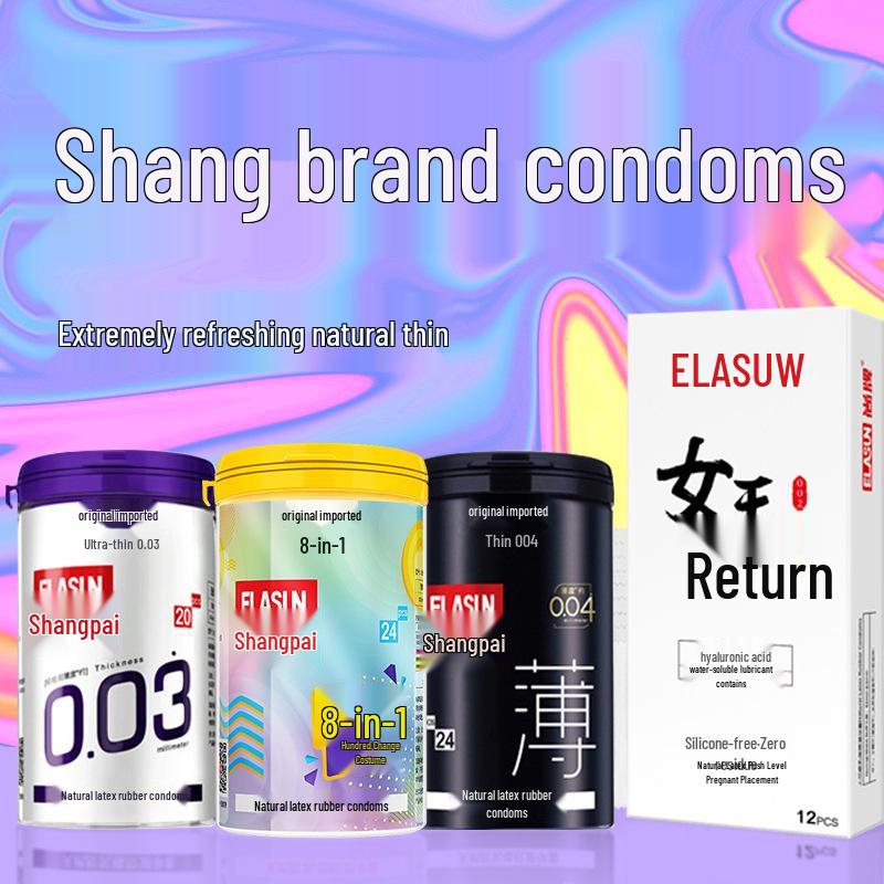 Shangpai Ultra-Refreshing Natural Thin Fruit-Flavored Condoms - 20 Count Jar for Family Planning