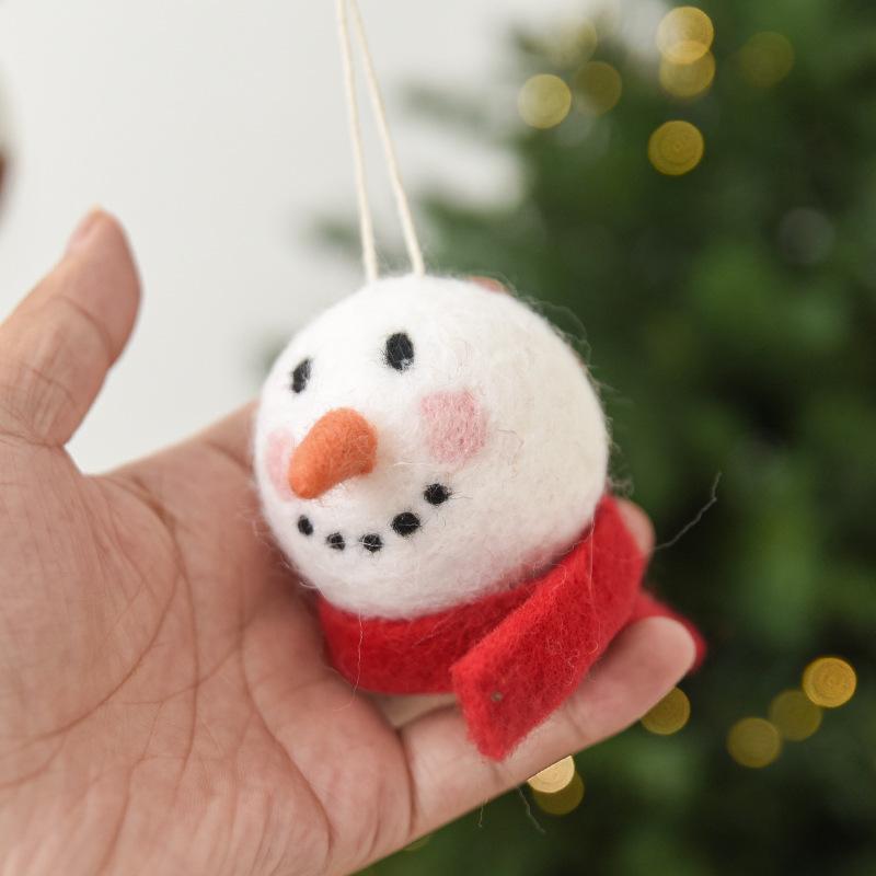 NUCHI Wool Felt Snowman Ornament - Christmas Tree Decoration & Gift
