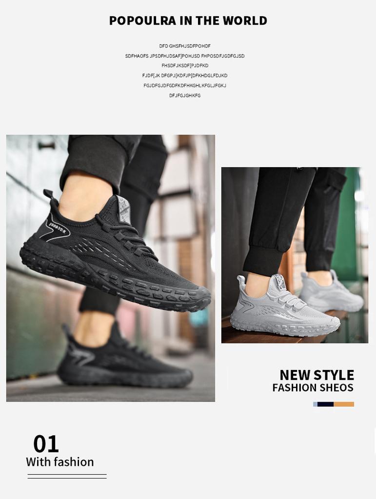 Four Seasons New Breathable Hollow Flying Weaving Tide Shoes Running Fashion Sports Trend Casual Shoes