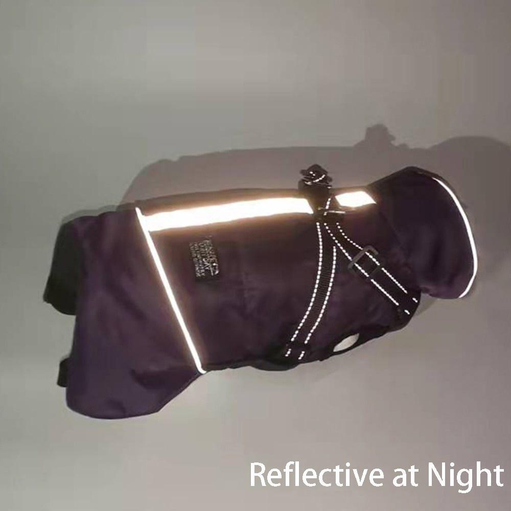 Stora hundkläder med sele Vintervarm pälskrage Vattentät reflekterande vadderad hundjacka Liten stor hundkappa fransk bulldogg