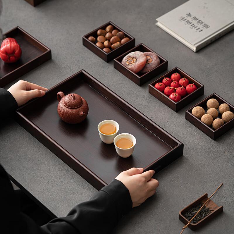 Nine-Grid Bamboo Tea Snack Serving Tray