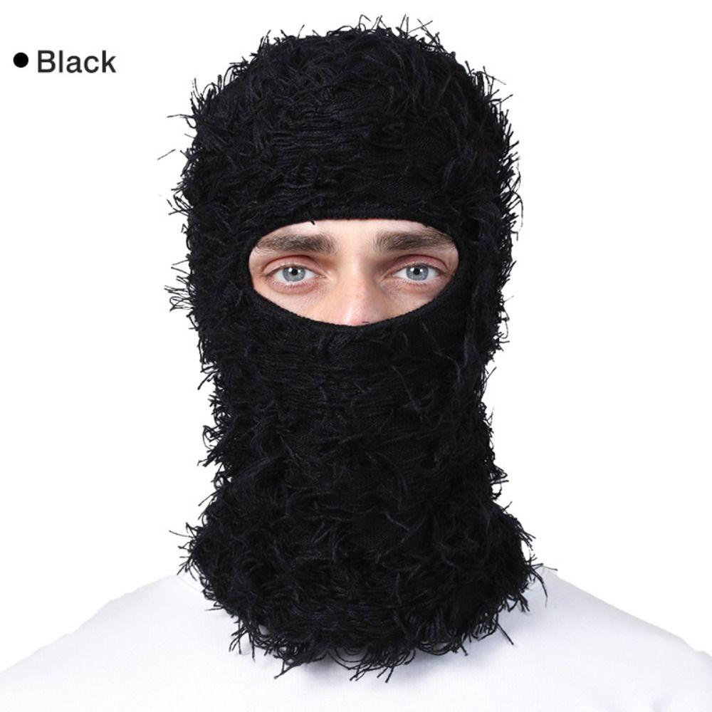 

Warm Balaclava Knit Hat Windproof Winter Ski Mask High Quality Full Face Cover чёрный