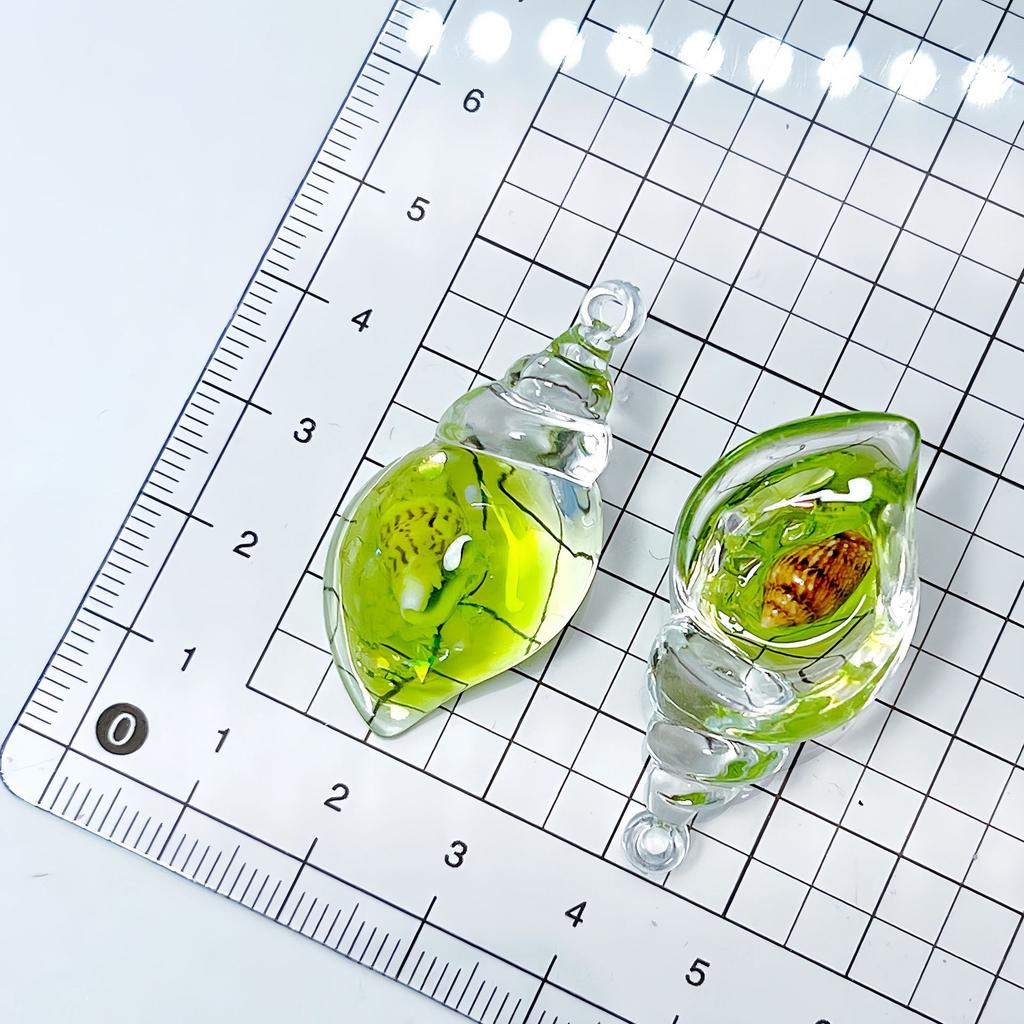 DW91 5pcs Transparent Luminous Acrylic Conch Charms Colorful Pendant DIY Jewelry Making Necklace Earrings Keychain Accessories