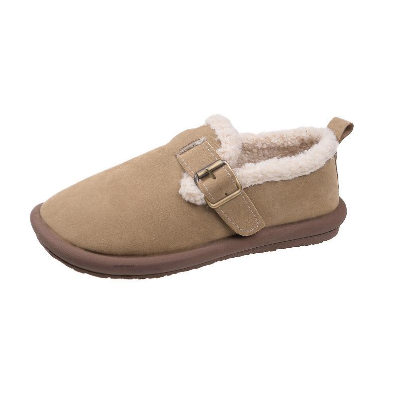 2024 Autumn and Winter Fashionable and Comfortable Women's Retro Casual Loafers Soft and Warm Furry