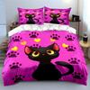 "Cartoon Cat Themed Gift Set" Multiple Sizes Kid's and Adults' Bedroom Exquisite 3PC Bedding Set Gift