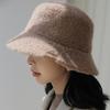 Jeff Aimy Wool Bucket Perfect for Fall and & Women's Wide-Brim Hat, Foldable, Fluffy, Winter, Slimming, Stylish, Camel-Colored (56cm-58cm)