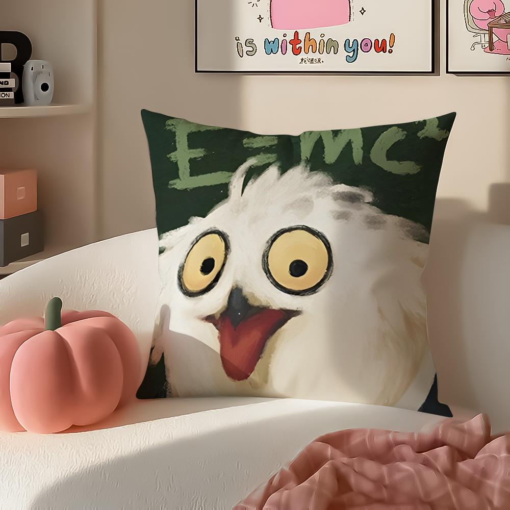 Cartoon Character PParty Animals Cushion Cover Pillowcase Short Plush Invisible zipper Room Sofa Cushion Cover