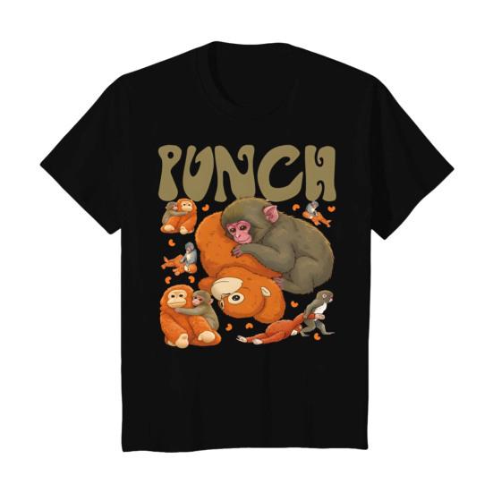 

Men Tee Shirt Punch Monkey Pattern Round Neck Short Sleeve Pullover Tops Stretchy Fit Solid Color Casual Tops Daily L D