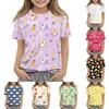 Kids Animal Print Crew Neck Short Sleeve T Shirt Casual Loose Fit Top for Boys Girls Soft Comfortable Fabric