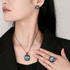 Jewelry Copper Bottom Gold Plated Simulation Bird'S Nest Chepala Green Black Gold Set Women'S Stone 15 * 20