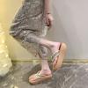 Thick-soled Heightening Fashion Beach Shoes Pinch Feet Cool Slippers Lazy Seaside Vacation Style Flip-flops 2025 Summer New