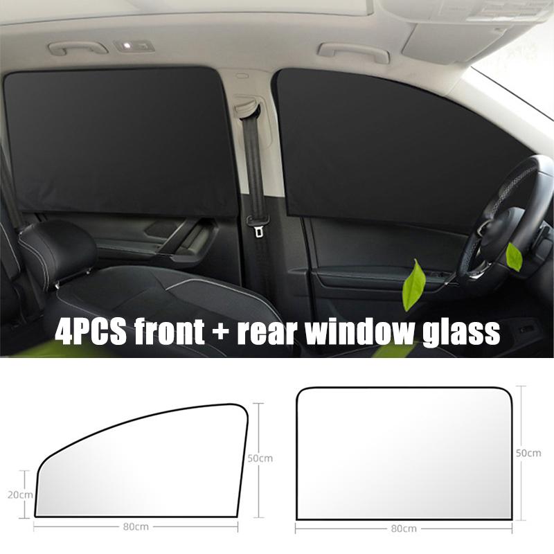 4 pieces of car side window sunshades, summer sunshades, UV reflective magnetic car privacy curtains