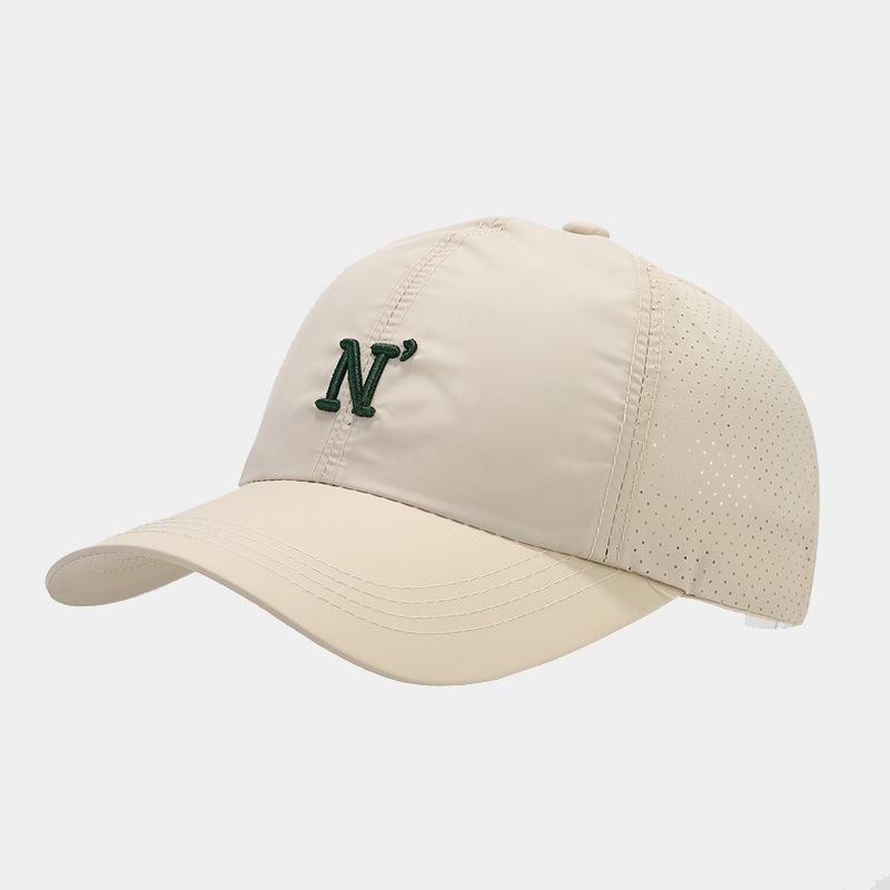 New N letter embroidered soft-top baseball cap, spring and summer outdoor sunscreen quick-drying cap