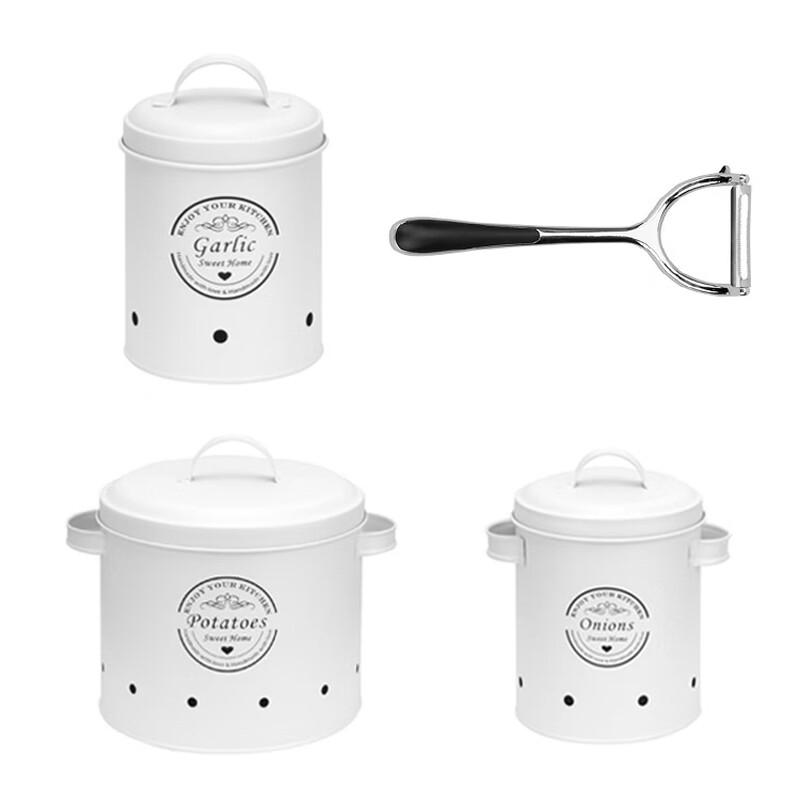Kitchen Carbon Steel Vegetable Storage Canister Set