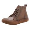 New Cow Leather Ankle Boots Women's Laced Up Waterproof Shoes Ladies Wide Fit Short Boots Woman Oxfors Shoes Brown Booties