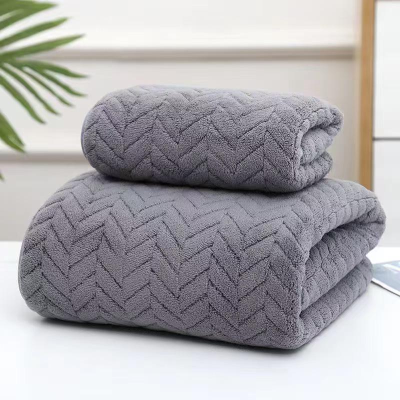 Soft Absorbent Wheat Ear Coral Fleece Bath & Face Towel Face Towel (35*75 cm)