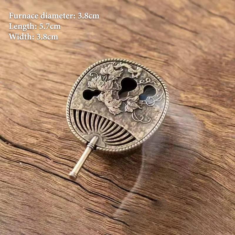 Vintage Alloy Incense Burner Stick Holder Three Legged Hollow Out Mini Sandalwood Censer Incense Burner Home Decoration