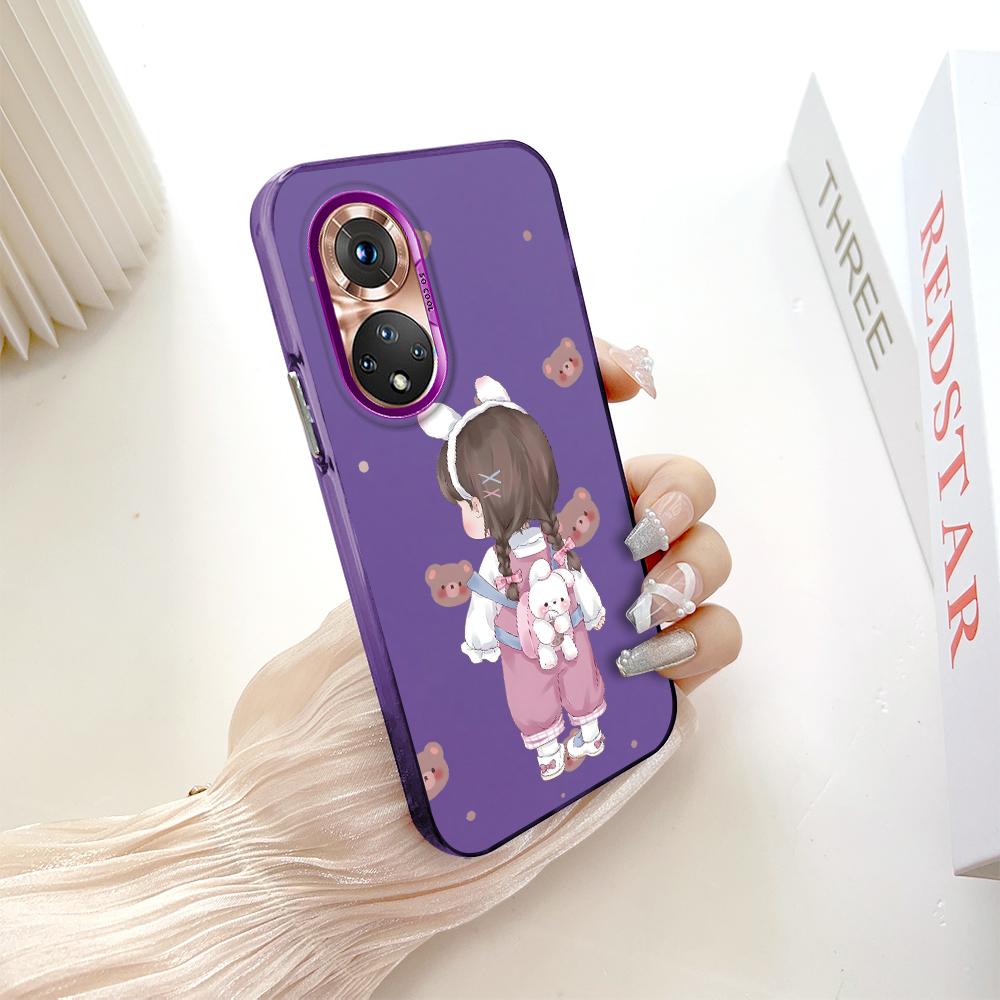 Custodia per telefono anti-caduta antiurto con guscio rigido a doppia faccia colorato con motivo dipinto per Huawei Honor Infinix Tecno iPhone