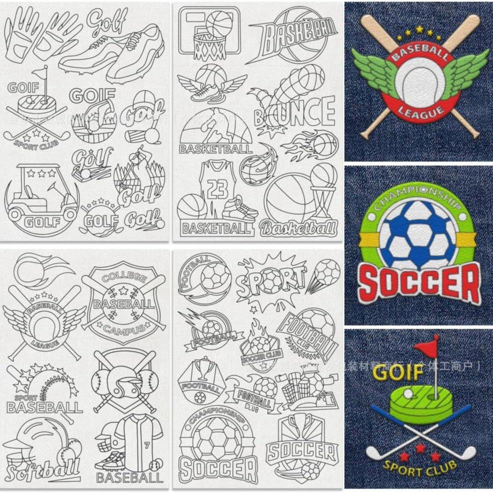 A4 Koi Fish Airplane Ball Suit Pattern Embroidery Stabilizer - Self-Adhesive Water-Soluble Nonwoven Fabric for Easy Stitching